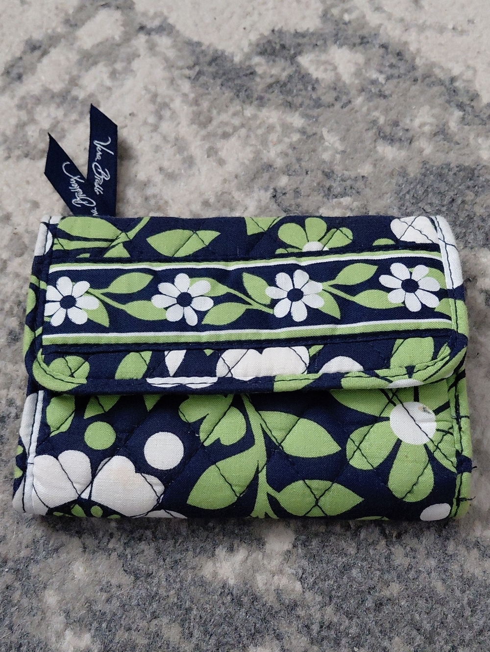 Vera Bradley Navy & Green Floral Quilted Wallet